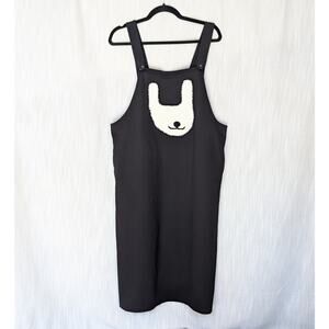 NWT URLAZH Black Overall with Knit Rabbit Sleeveless Midi Dress, size M